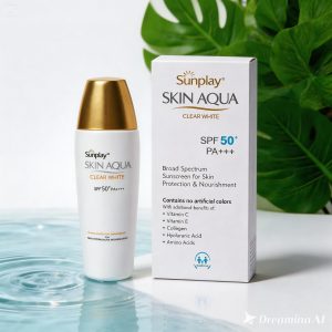 Sunplay Skin Aqua Clear White SPF 50+ PA+++ Sunscreen – Lightweight, No White Cast, Glass Skin Glow Sunblock